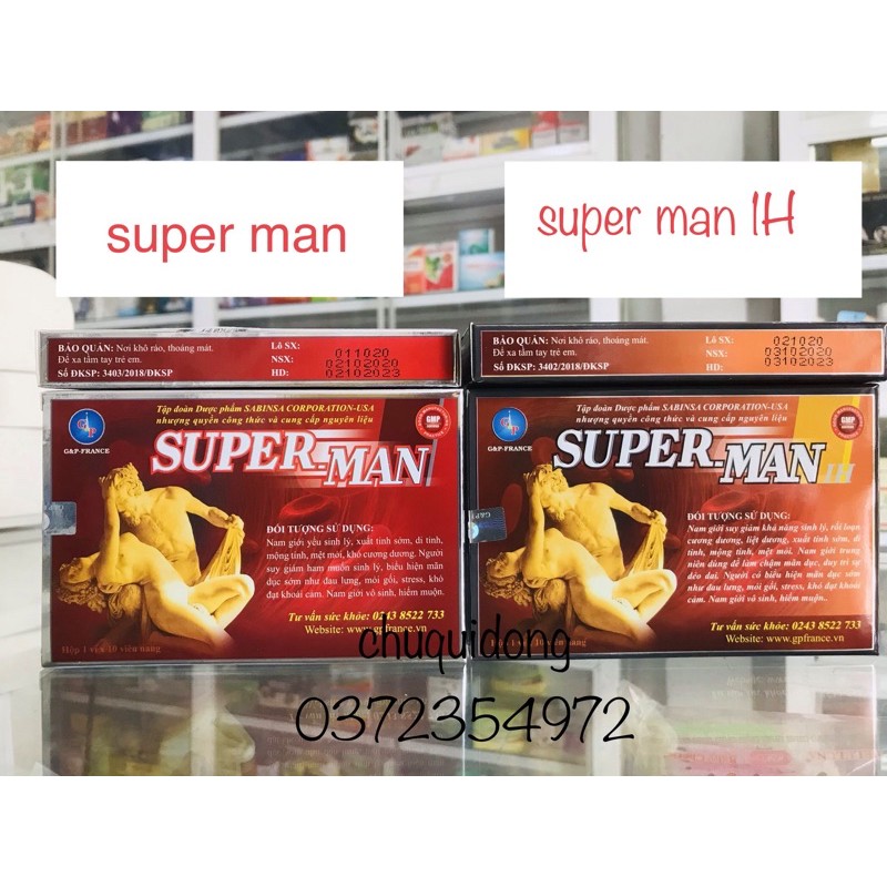 Super Man 1H hộp 10 viên tăng cường sinh lý nam