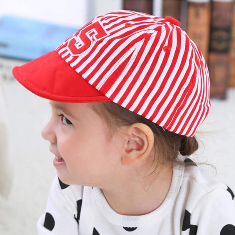 Nón Chơi Bóng Chày Bằng Cotton Mềm Mại Với Họa Tiết Sọc Dùng Cho Trẻ Nhỏ
