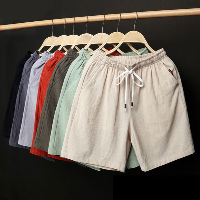 Quần ngắn cotton phối dây rút kèm túi phía sau phong cách thể thao dành cho nam