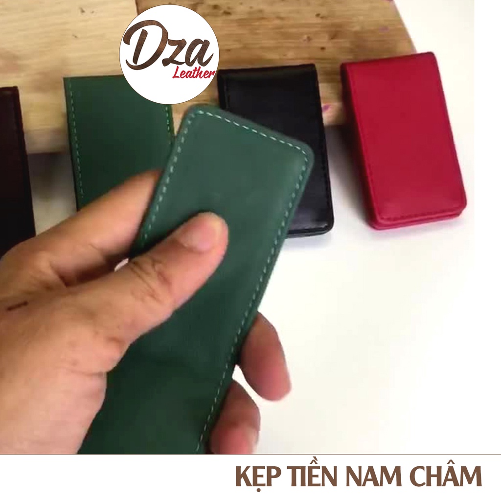 Kẹp tiền da bò Dza leather tiện lợi nhiều màu sắc lựa chọn, nhỏ gọn tiện lợi thay ví truyền thống #4