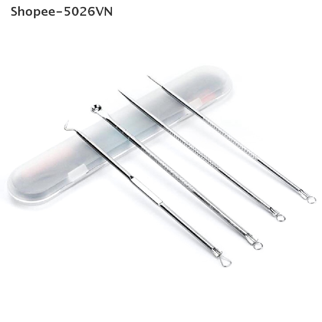 Bộ 4 Dụng Cụ Nặn Mụn Đầu Đen Bằng Thép Không Gỉ