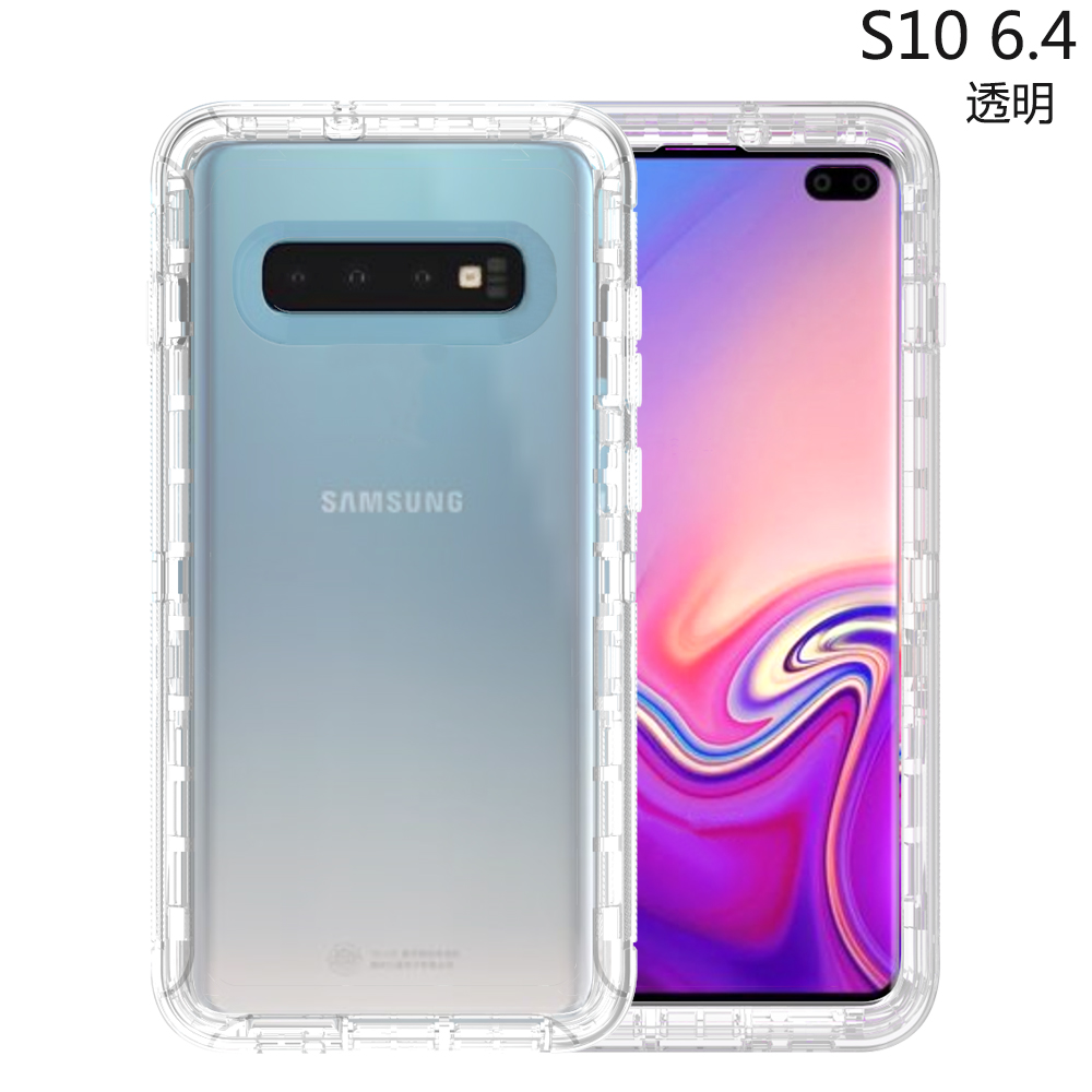 Ốp lưng cao su trong suốt chống sốc chống va đập hỗn hợp 3 trong 1 bảo vệ cho Samsung Galaxy S10Plus S10 S10E S10 5G
