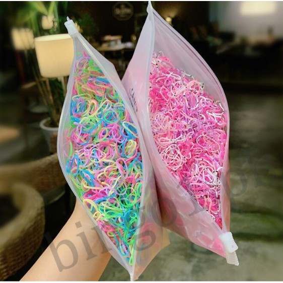 Set 1000 Dây Thun Buộc Tóc Nhiều Màu Sắc Dùng Một Lần