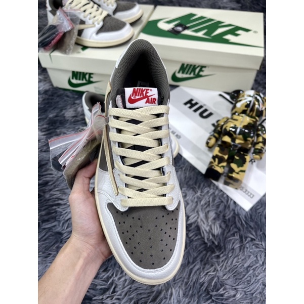 Giầy Thể Thao Jordan 1 low Travis Scott Mocha Da Phấn Best