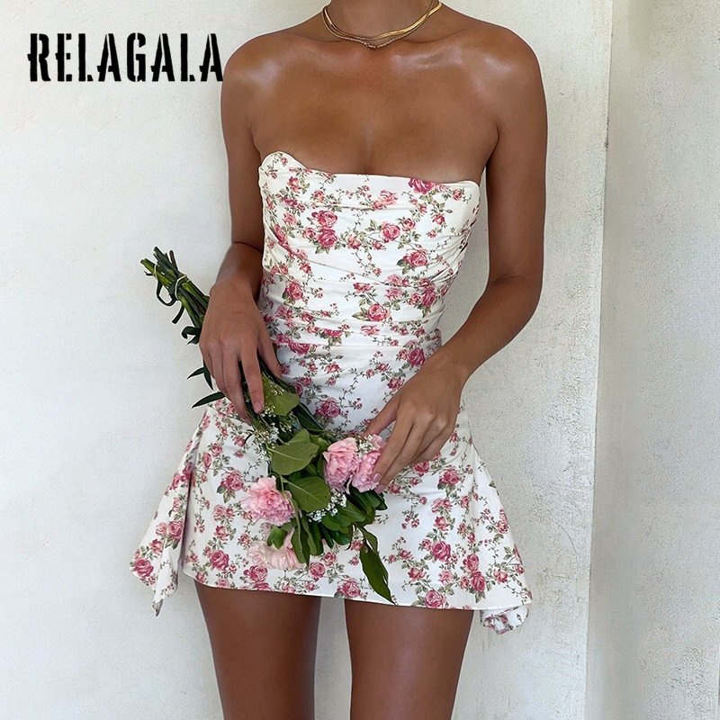 Đầm Hoa Mini Dáng Ôm Thời Trang   Trẻ Trung Cho Nữ