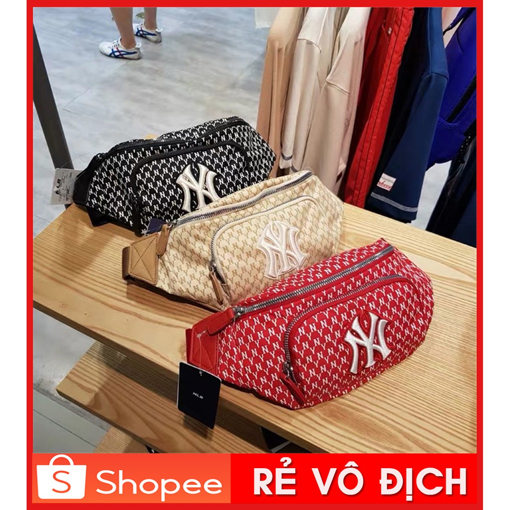 ⚡️(ảnh thật)Túi bao tử NY YAN.KEES M.L.B Monogram Wiaist Bag| HÀNG XUẤT DƯ XỊN 100% ( Hàng Có Sẵn ) | CAM KẾT CHUẨN XỊN