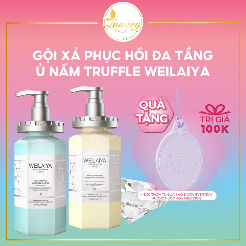 Dầu Gội Weilaiya Chính Hãng - Dầu Gội Xả Phục Hồi Tóc Hư Tổn Đa Tầng Nấm Truffle giúp Chăm Sóc Tóc Khô Xơ Gãy Rụng