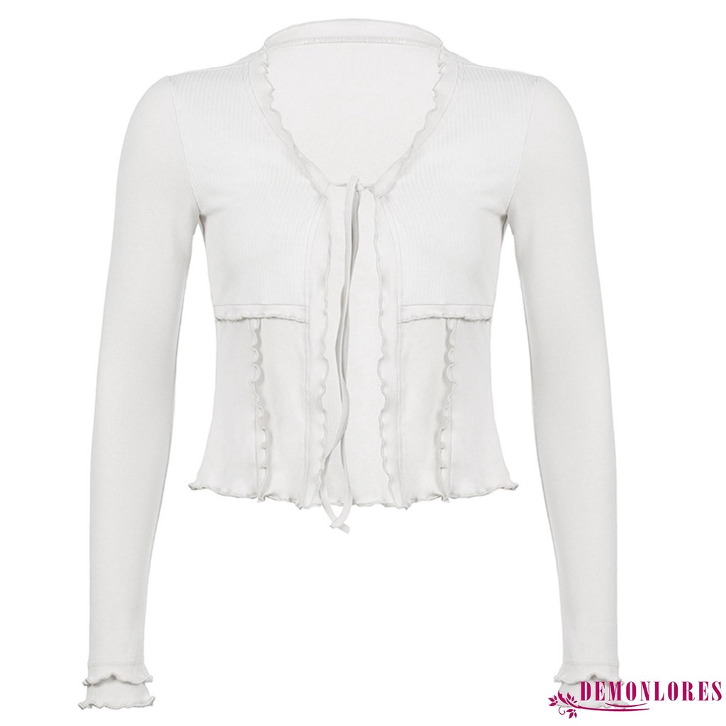 Áo Khoác Cardigan Tay Dài Cổ Chữ V Màu Trơn Thời Trang Cho Nữ
