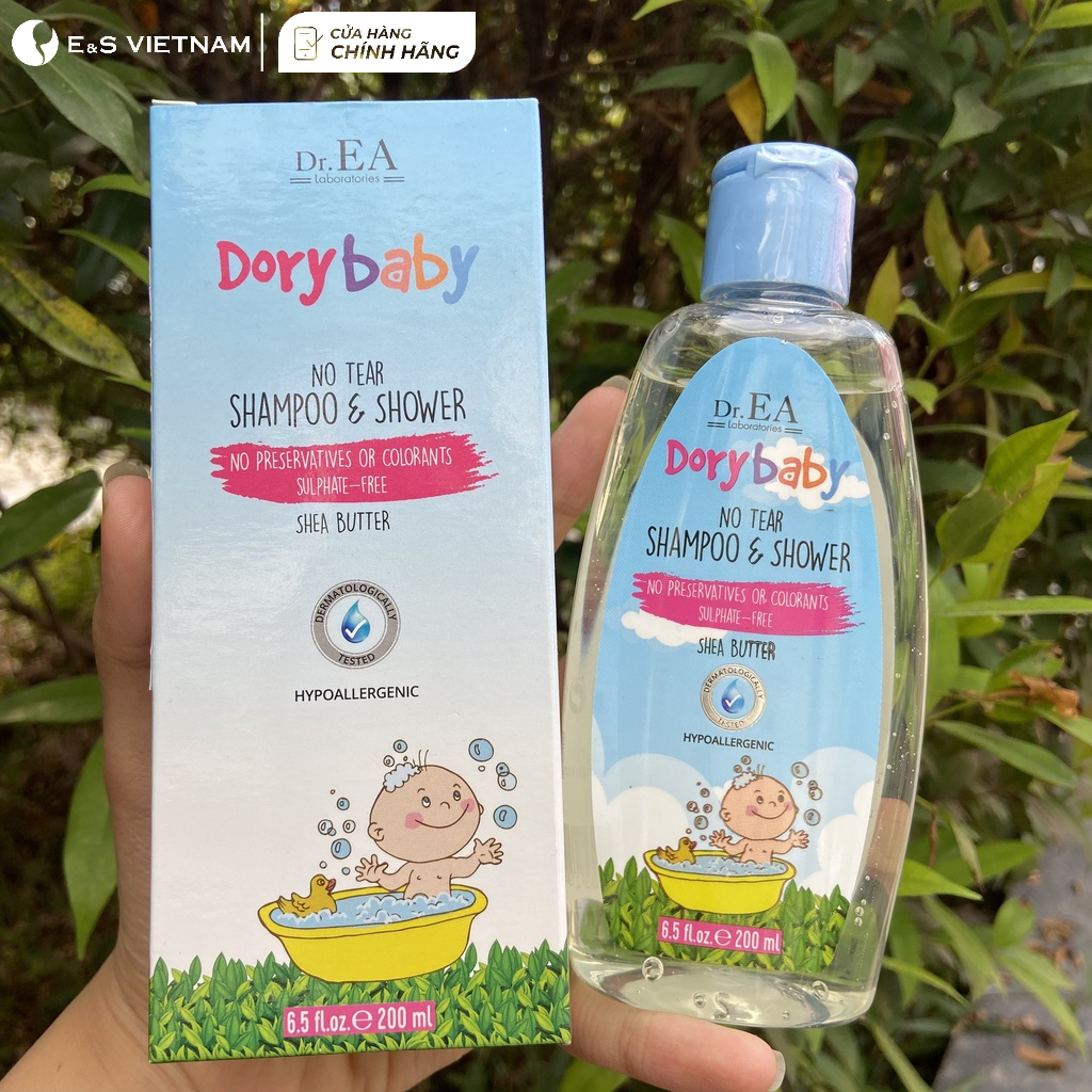 Sữa Tắm Gội Toàn Thân cho bé Dr.EA DORY BABY 200ml Dịu Nhẹ, Không Cay Mắt An Toàn Lành Tính