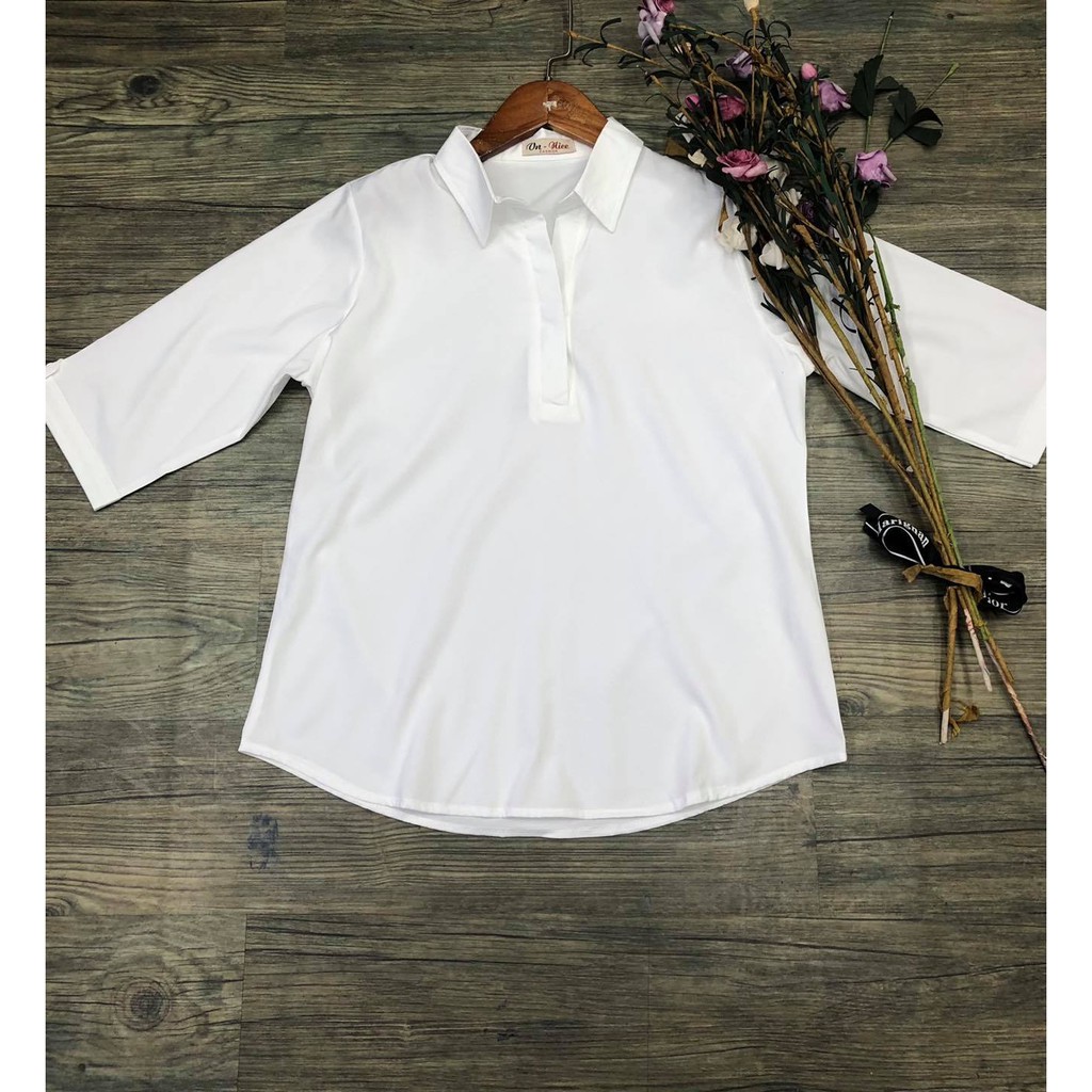 Áo Sơmi Nữ Tay Lỡ Đơn Giản