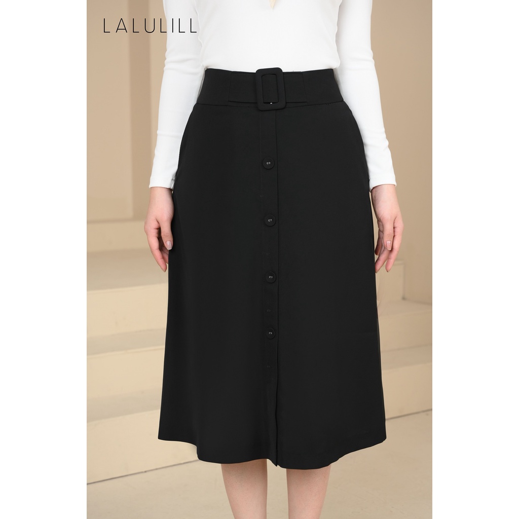 LALULILL - Chân váy 2 lớp dáng A khuy bọc trang trí phía trước