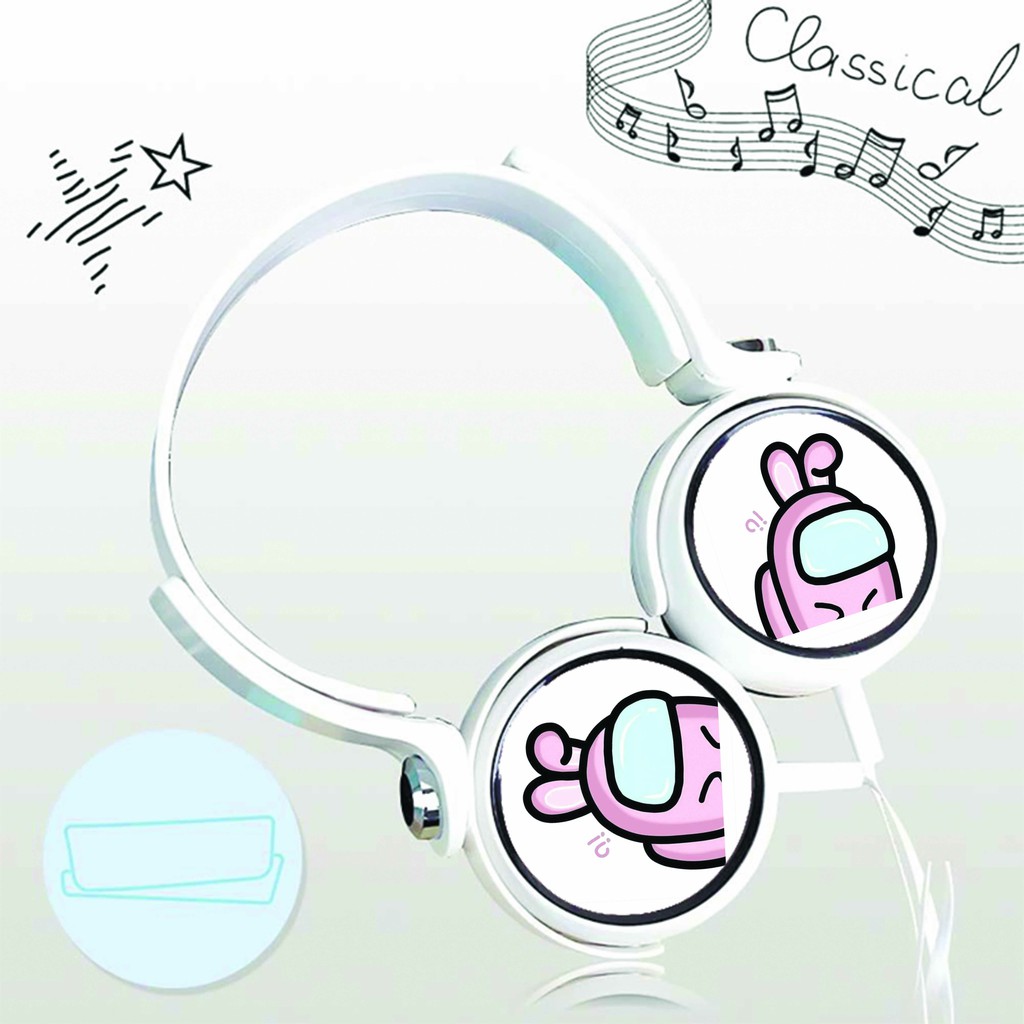 Tai nghe chụp Among Us bản BTS Chibi thiết kế thông minh cắm dây có mic