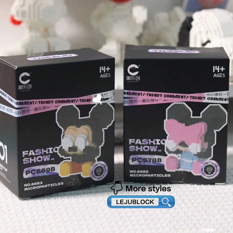 Các khối xây dựng chuột mickey minnie nanoblock linabell ghép hình trẻ em hộp quà một mảnh đồ chơi trẻ em Disney búp bê quà tặng cho bạn gái giáng sinh Naruto kakashi luffy chopper