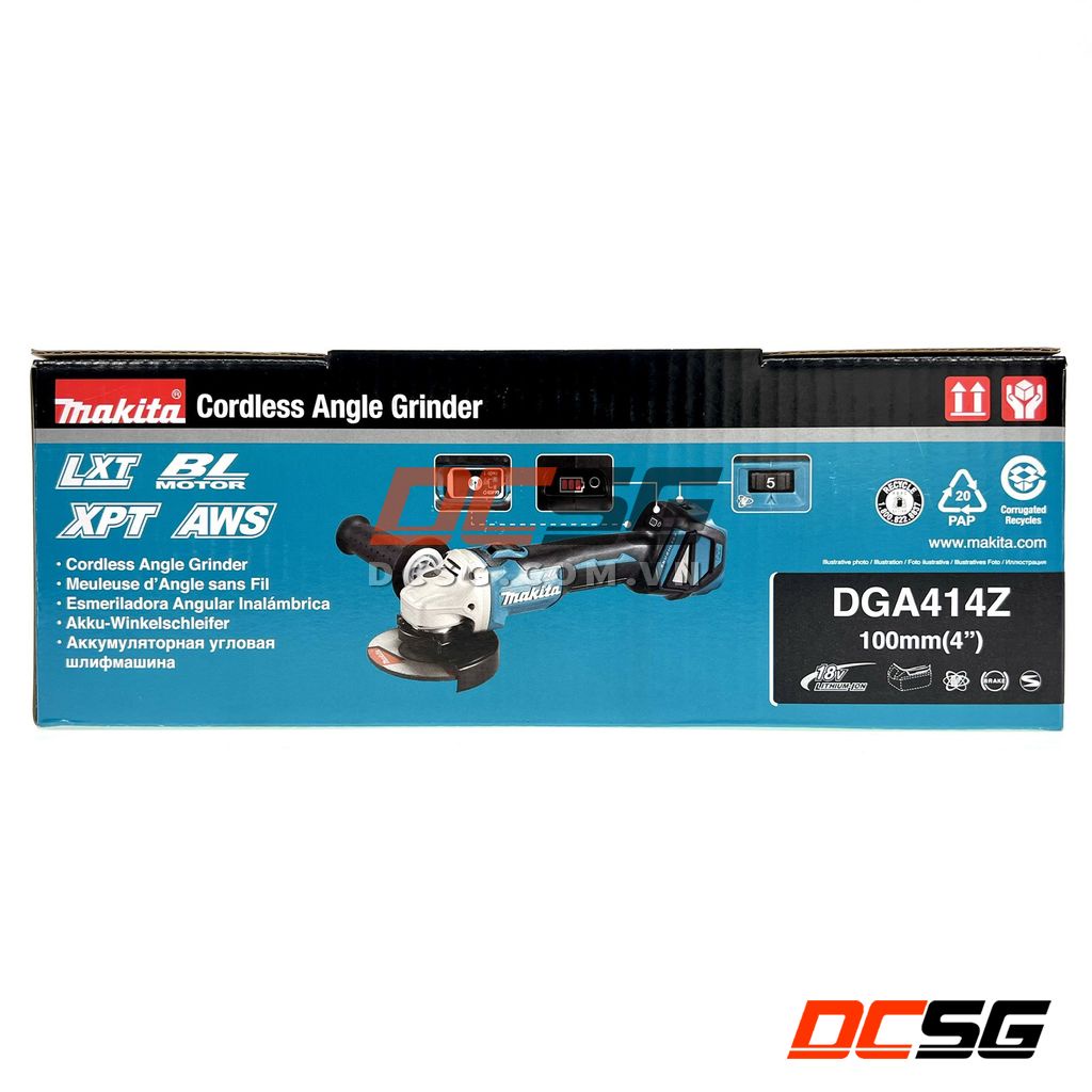Máy mài góc 100mm dùng pin 18V Makita DGA414Z (không pin sạc) | DCSG