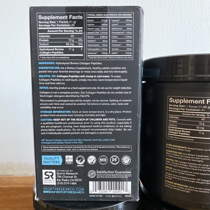 COLLAGEN PEPTIDES THUỶ PHÂN SPORT RESEARCH TYPE I & III CỦA MỸ