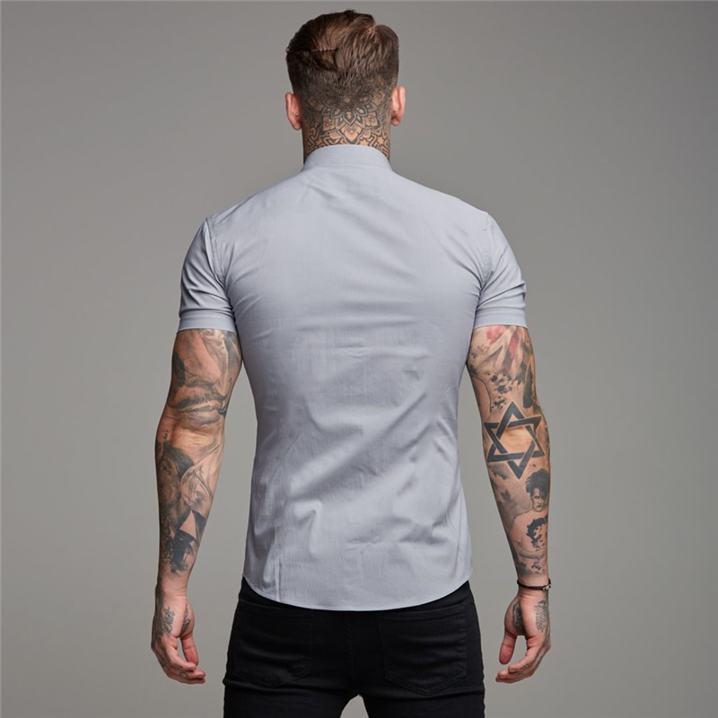 Brand New Spring Summer Mens Sports Short Cool Casual Fashion Breathable Fitness Clothing Turn-down Collar Short Sleeve Shirts