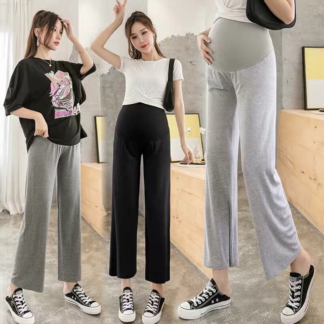 Quần lửng bầu vải cotton lạnh mềm ống xuông rộng mặc hè hợp thời trang hàng quảng châu cao✅sẵn hàng ✅