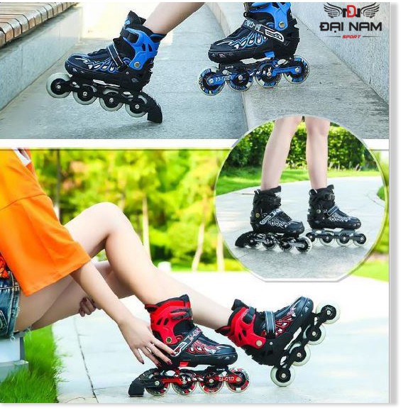 Giày Trượt Patin Bánh Cao Su Phát Sáng M-Gro Tăng Giảm Size Chính Hãng Đại Nam Sport Đạt Chuẩn Thi Đấu (Dành Cho Trẻ Em
