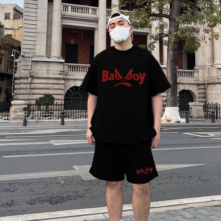 Bộ thun nam cao cấp BADBOY form rộng chất coton mát mịn, thấm hút mồ hôi