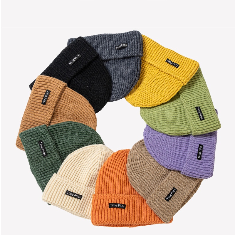 Mũ LINJW cotton dệt kim mềm mại ấm áp thời trang thu đông 2021