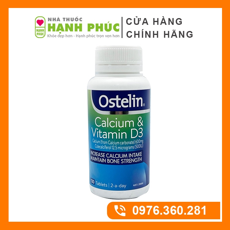 Canxi Ostelin &amp; Vitamin D3 Cho Bà Bầu Và Sau Sinh 130 Viên, CANXI BẦU, Calcium &amp; Vitamin D3 Xuất Xứ Úc