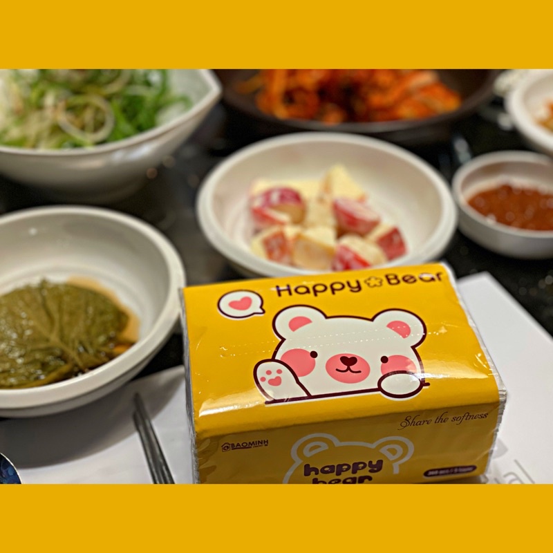 Combo 2 Gói Giấy Rút Tre HAPPY BEAR Màu Vàng