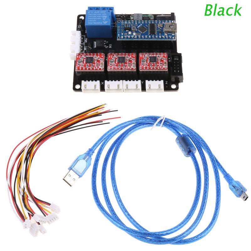 Black GRBL Laser Controller Board CNC USB 3 Axis Stepper Motor Driver Controller Board