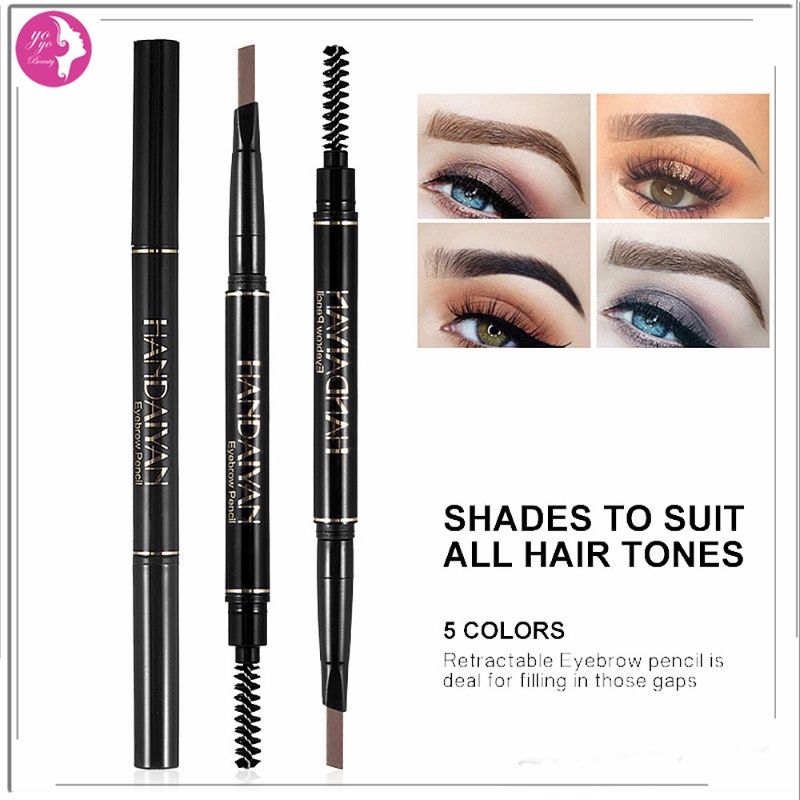 A195 - 2 trong 1 Lông mày Hình xăm Bút Sẵn sàng Chứng bút Bút kẻ mắt chống nước Microblading Trang điểm PPULAR Vẻ đẹp