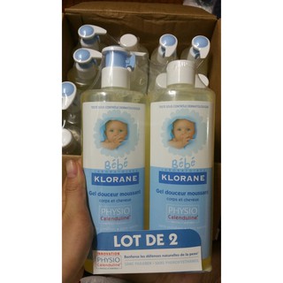 Sữa tắm gội toàn thân cho bé BeBe Klorane set 2 chai 500ml
