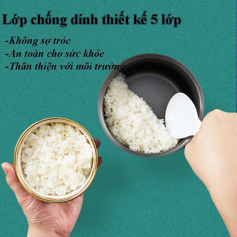 Nồi Cơm Điện Tử Mini Đa Năng Chính Hãng Có Thể Nấu Cháo, Soup, Nấu canh, Làm Bánh - Lòng Nồi Chống Dính Cao Cấp