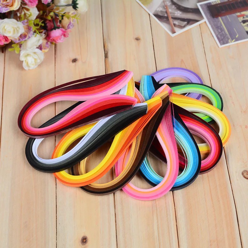 Giấy Quilling 5mmx39cm, mix màu theo tone