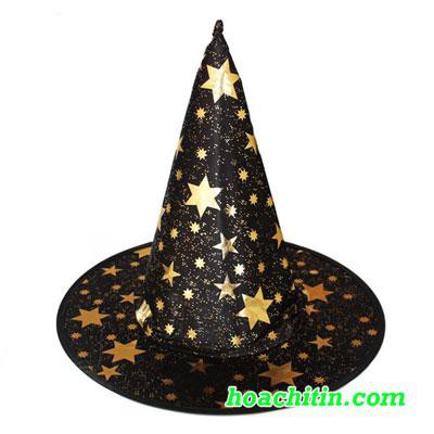Nón Phù Thủy Nhũ Sao hóa trang Halloween