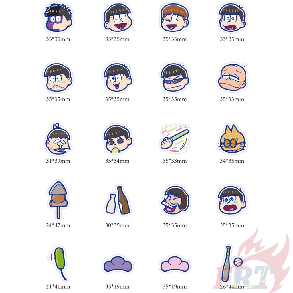 Set 40 Miếng Dán Trang Trí Hình Anime Độc Đáo