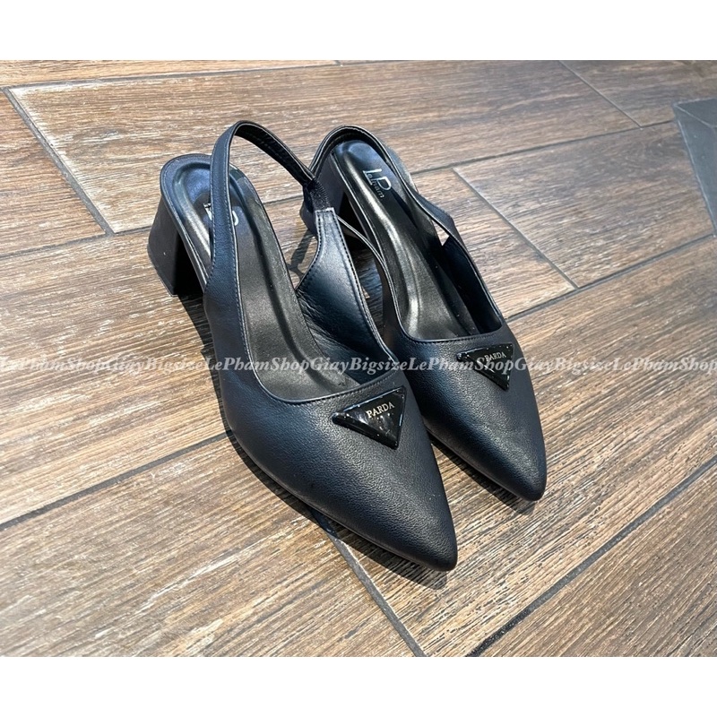 Giày nữ hở gót khoá Pra-da bigsize 40-44