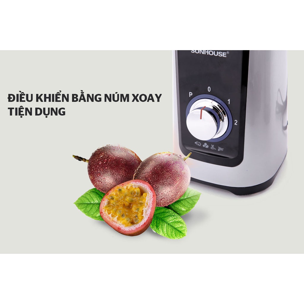 Máy xay sinh tố SUNHOUSE SHD 5322B - Máy say đa năng dung tích lớn 1.25L lưỡi dao làm từ thép không gỉ cao cấp