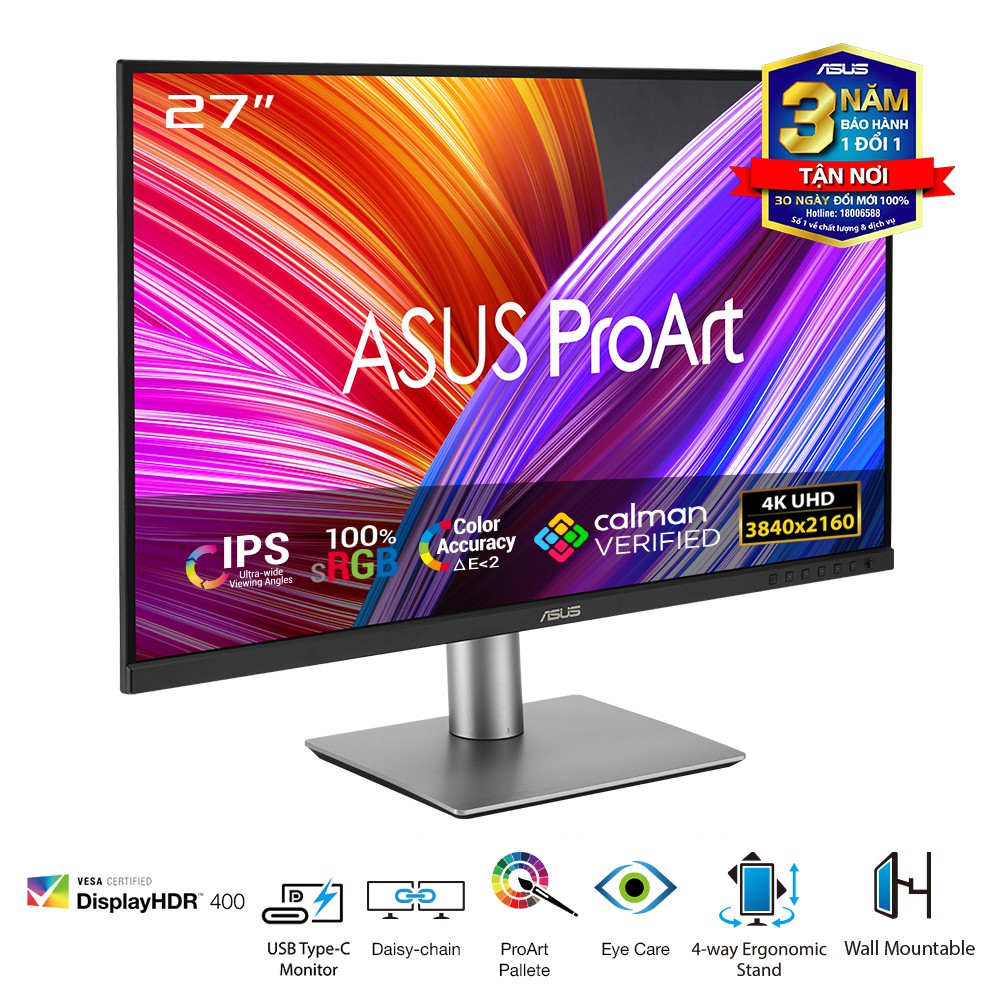 Màn Hình Chuyên Đồ Họa ASUS ProArt PA279CRV 27" 4K, IPS, USB-C PD 96W, 99% DCI-P3, 99% Adobe RGB