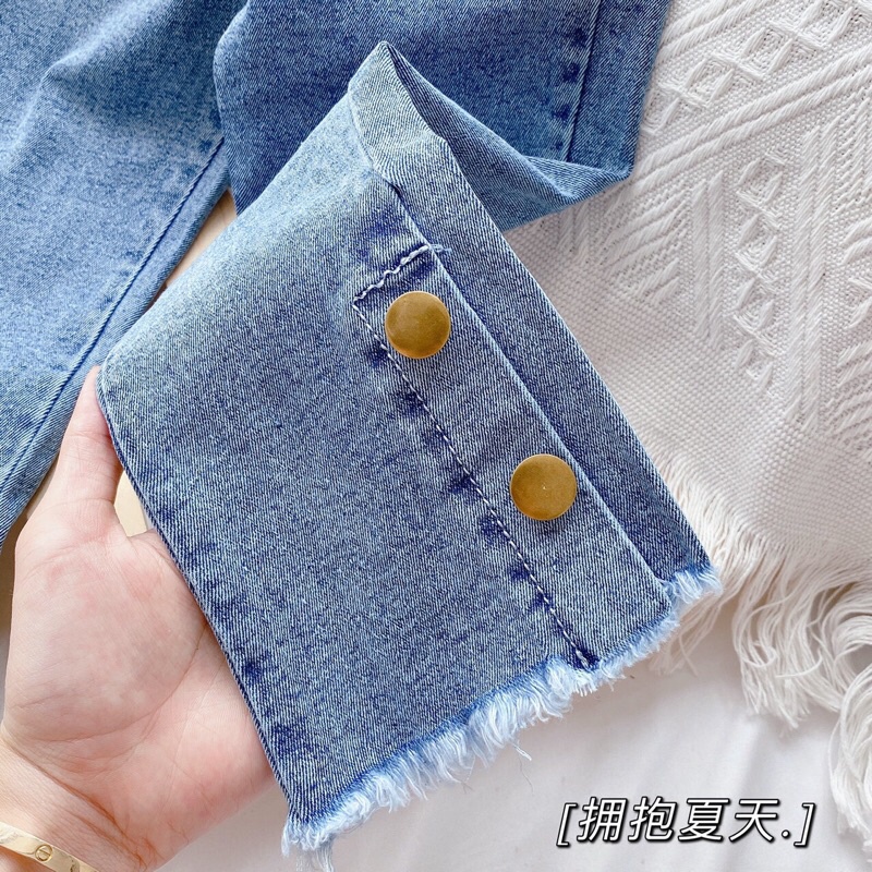 (jean baby kho sỉ) quần jean (quần bò) dài 3 cúc cho bé gái(10-23kg)