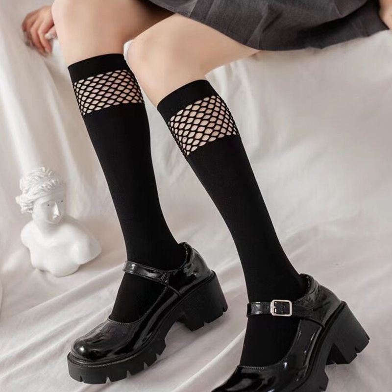 Đôi Vớ Lưới Dài Qua Gối Co Giãn Thời Trang Gợi Cảm Cho Nữ