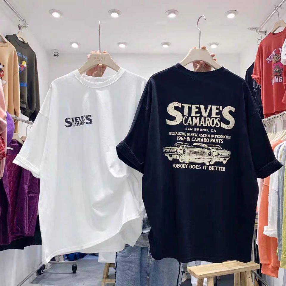 Áo thun tay lỡ Steve's JACK LANE, áo phông nam nữ Unisex form rộng hình in họa tiết phong cách Hàn Quốc | BigBuy360 - bigbuy360.vn