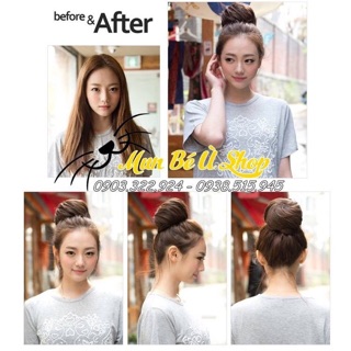Tóc búi tròn dạng dây rút - tóc búi - Mun Bé Ù shop