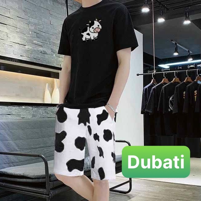 ĐỒ BỘ THỂ THAO NAM NỮ BÒ SỮA MOO HOẠT HÌNH MỚI , SET ĐỒ BỘ THỂ THAO - DUBATIFASHION