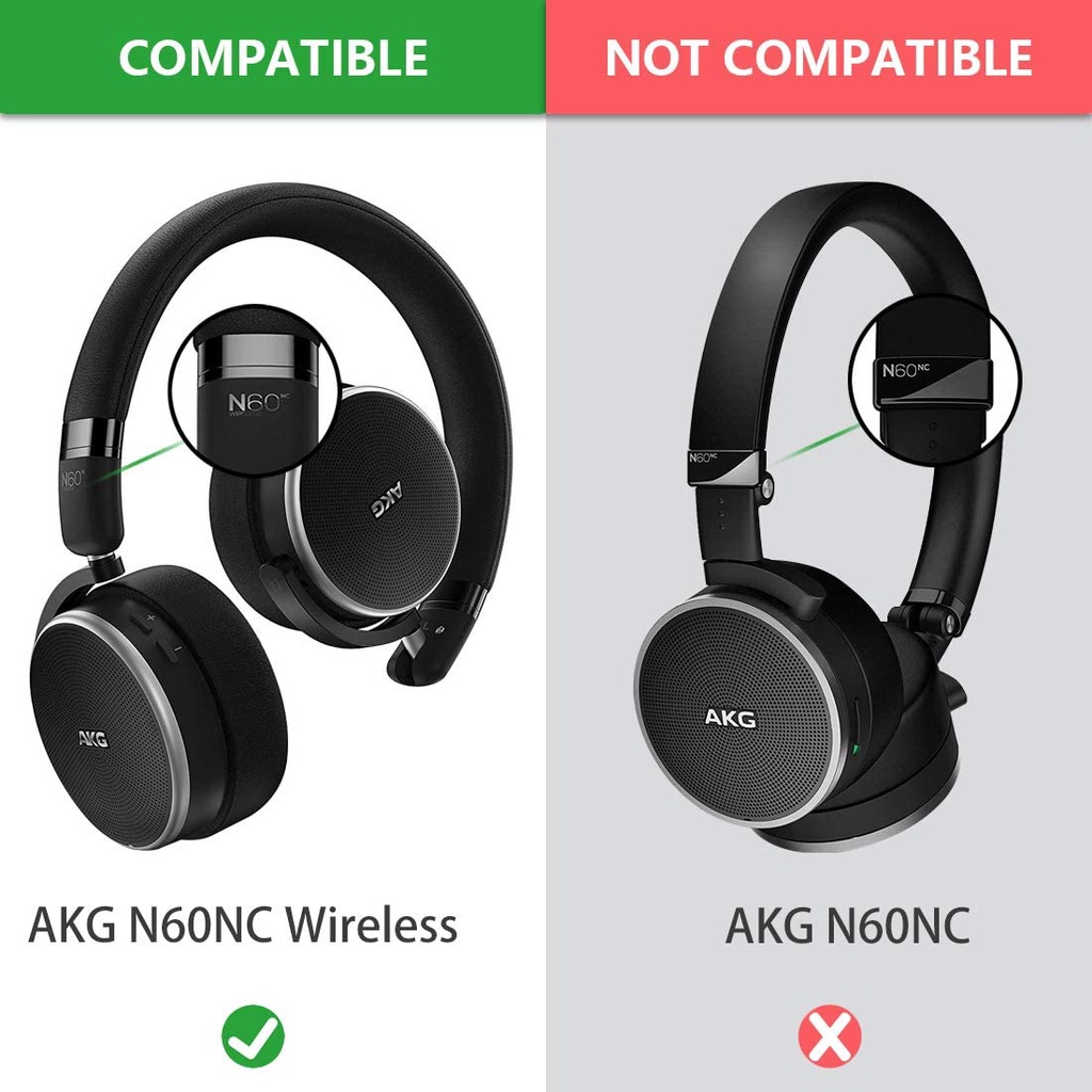 Cặp Mút Đệm Thay Thế Cho Tai Nghe Không Dây AKG N60NC Bằng Da