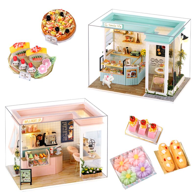 Mô Hình Nhà Gỗ Diy Đồ Chơi Nhà Búp Bê Hình Mèo Dễ Thương C15