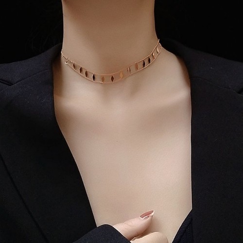 Dây Chuyền Choker Titan Ko Đen TT 3059