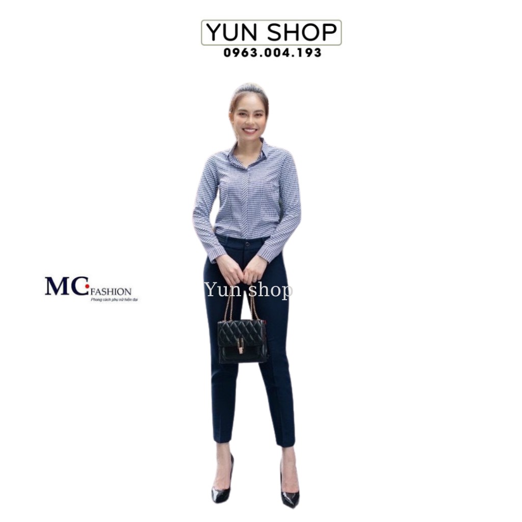Áo Sơ Mi Nữ- Áo Sơ Mi Dài Tay Họa Tiết Kẻ Karo Nhỏ A656