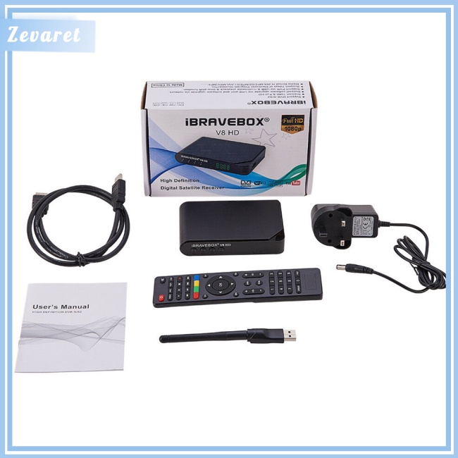 Bộ Thiết Bị Thu Sóng Vệ Tinh Zevaret iBRAVEBOX V8 HD 1080P DVB-S2 PVR USB WIFI