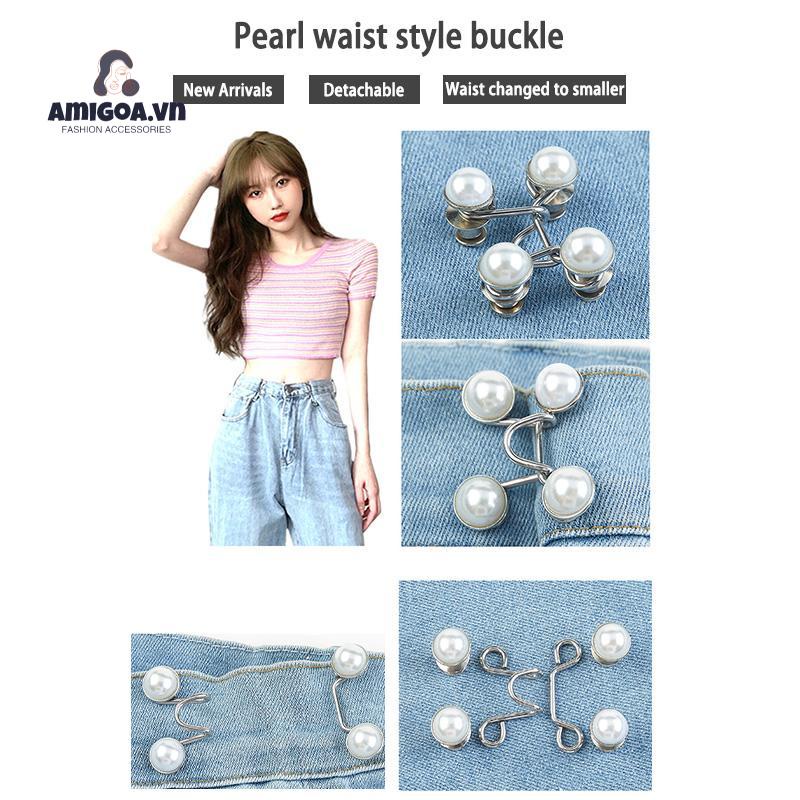 【amigoa.vn】Thắt Lưng Quần Jean Cố Định Cỡ Lớn Có Thể Tháo Rời Với Nút Kim Loại Không Cần Đóng Nút Có Thể Điều Chỉnh