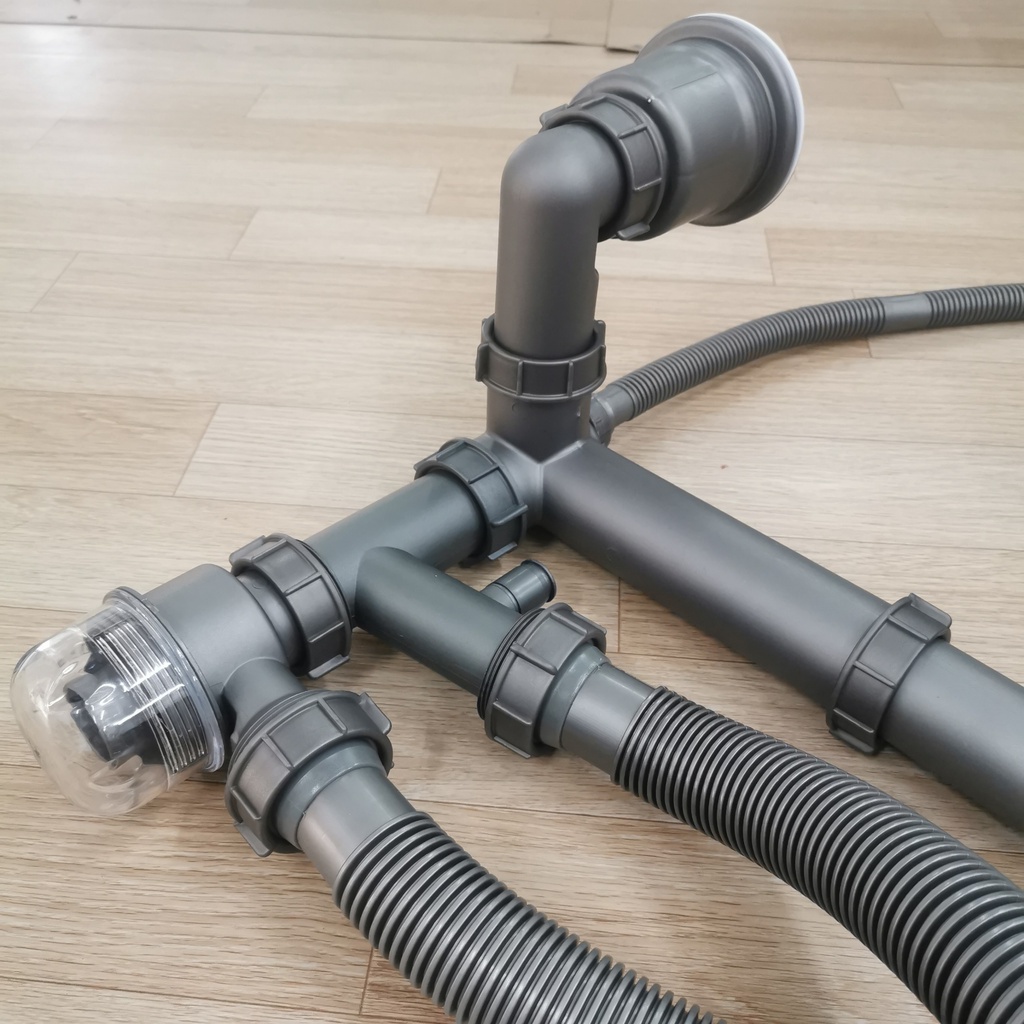 Ống thoát nước xiphong bồn rửa chen bát 3 ngăn