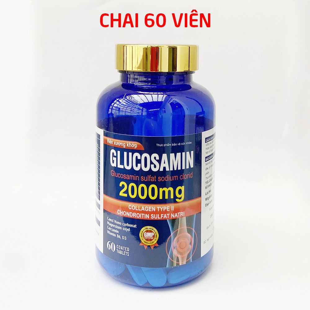 Viên xương khớp Glucosamin 2000mg giảm đau nhức mỏi xương khớp - 60 viên [Glucosamin 2000mg Tím]