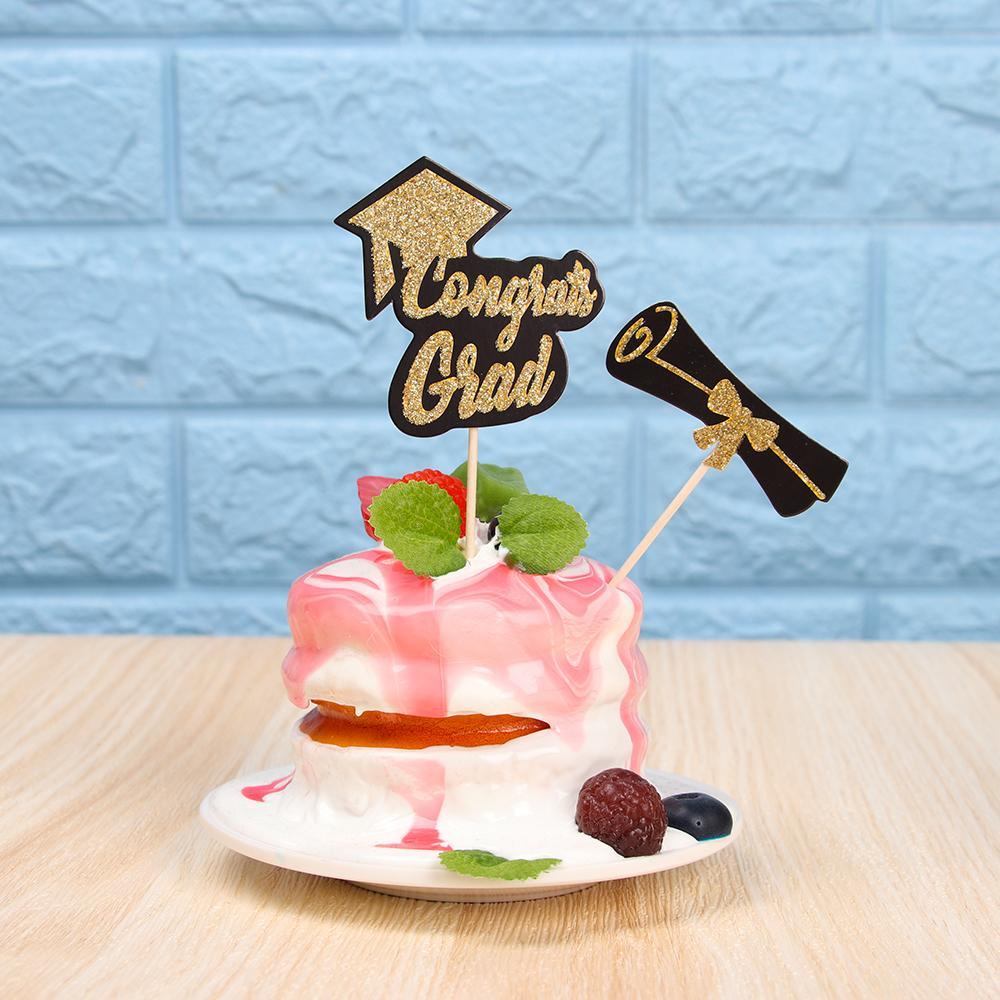 ESPO Set 12 Que Cắm Trang Trí Bánh Kem Hình Nón Tốt Nghiệp